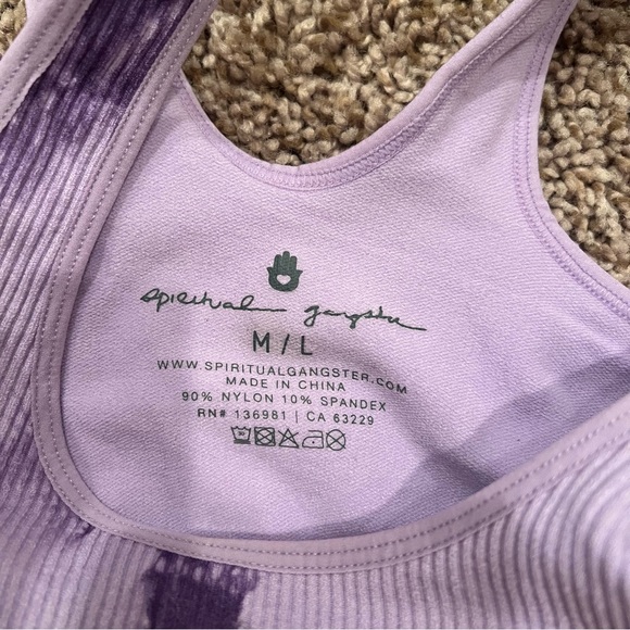 Spiritual Gangster Cropped Tank in Amethyst - Picture 3 of 4